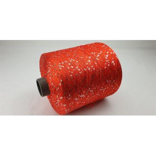 sequin yarn 100% Polyester Nm 5,2 light grey/gold